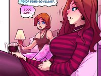 Cartoon sexy girls are talking about who's ass is bigger